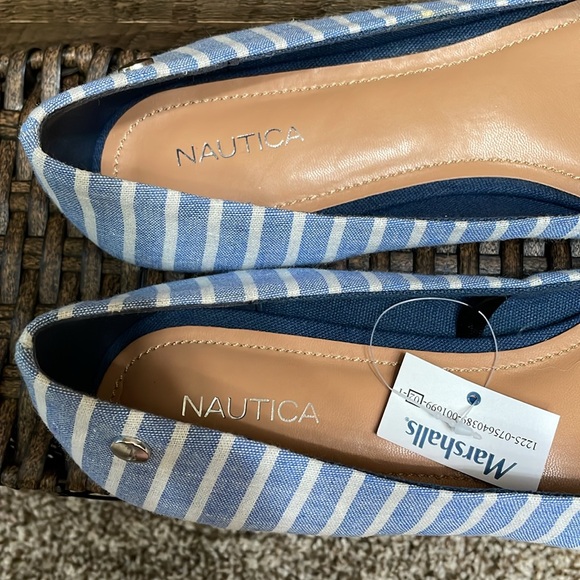 Nautica Women’s Bayard Blue & White Striped Knotted Flats Shoes Size 9 NWT - Picture 4 of 12